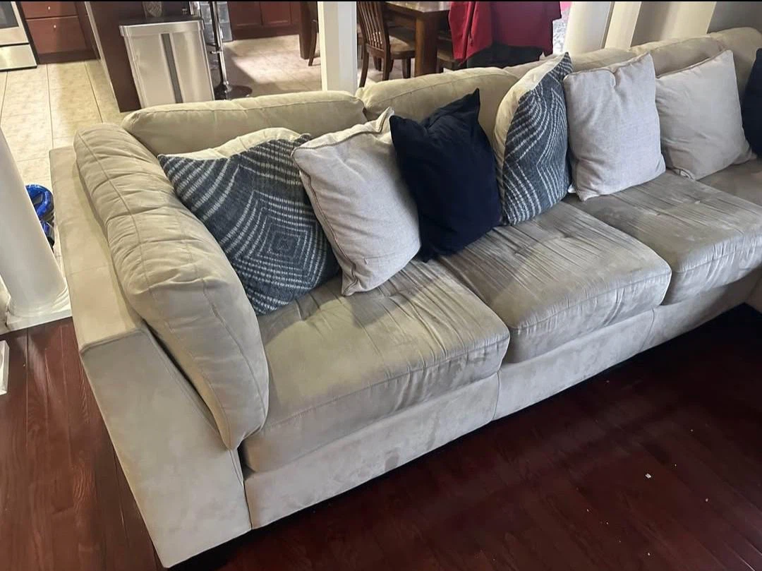Beige Sectional Sofa with Chaise - photo 4