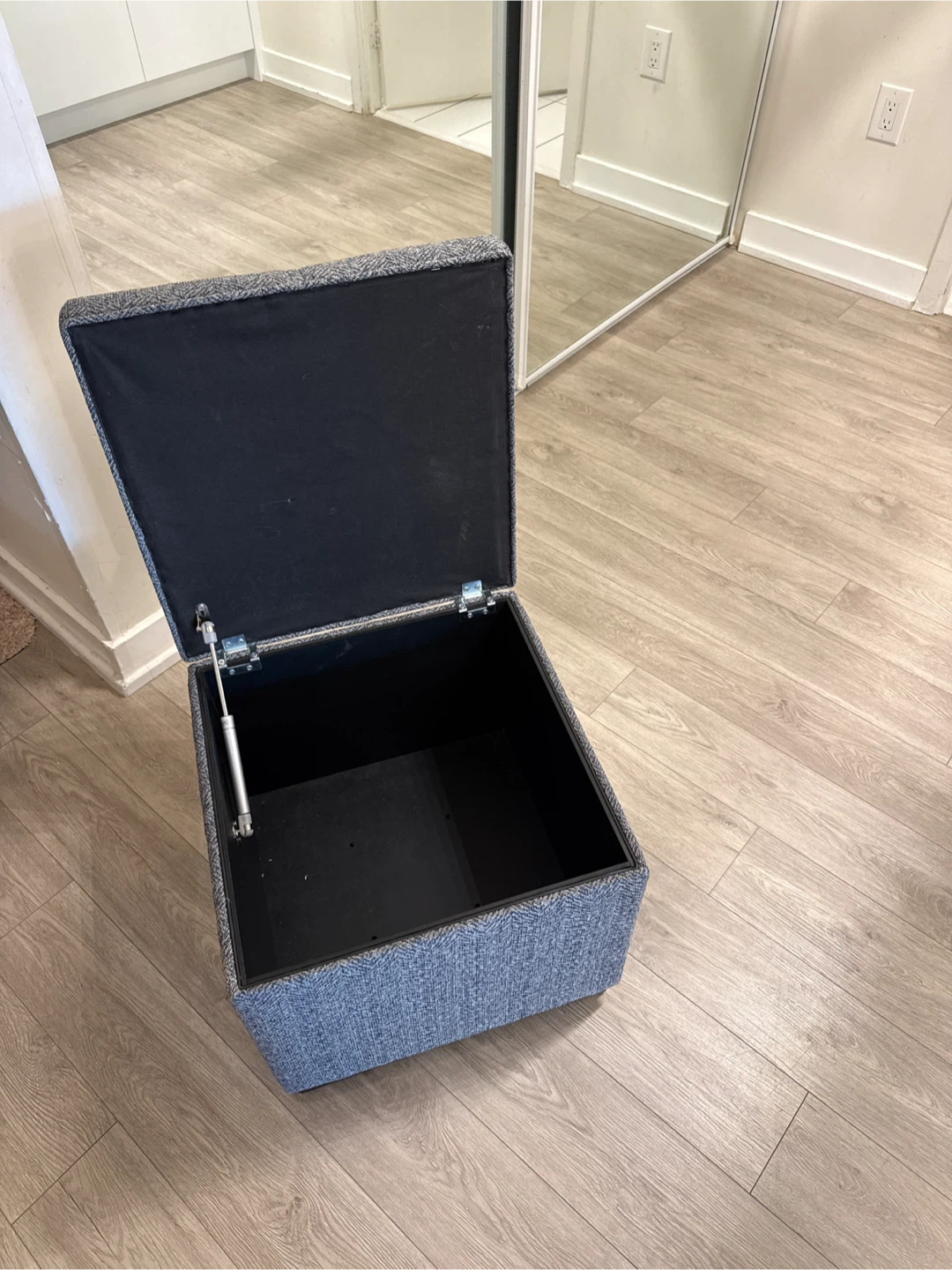 Gray Fabric Storage Ottoman - photo 2