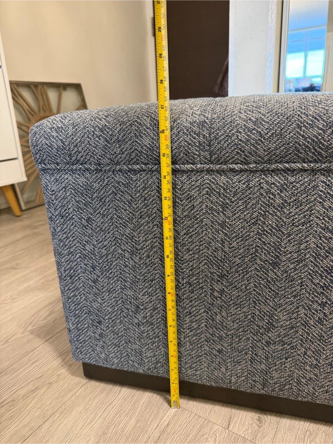 Gray Fabric Storage Ottoman - photo 4
