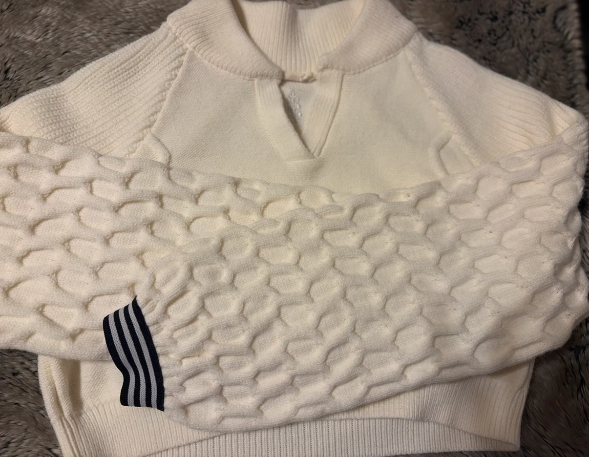 Free People Off-White Textured Sweater