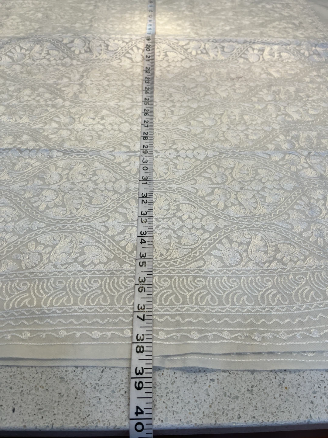 White Embroidered Shawl - photo 4