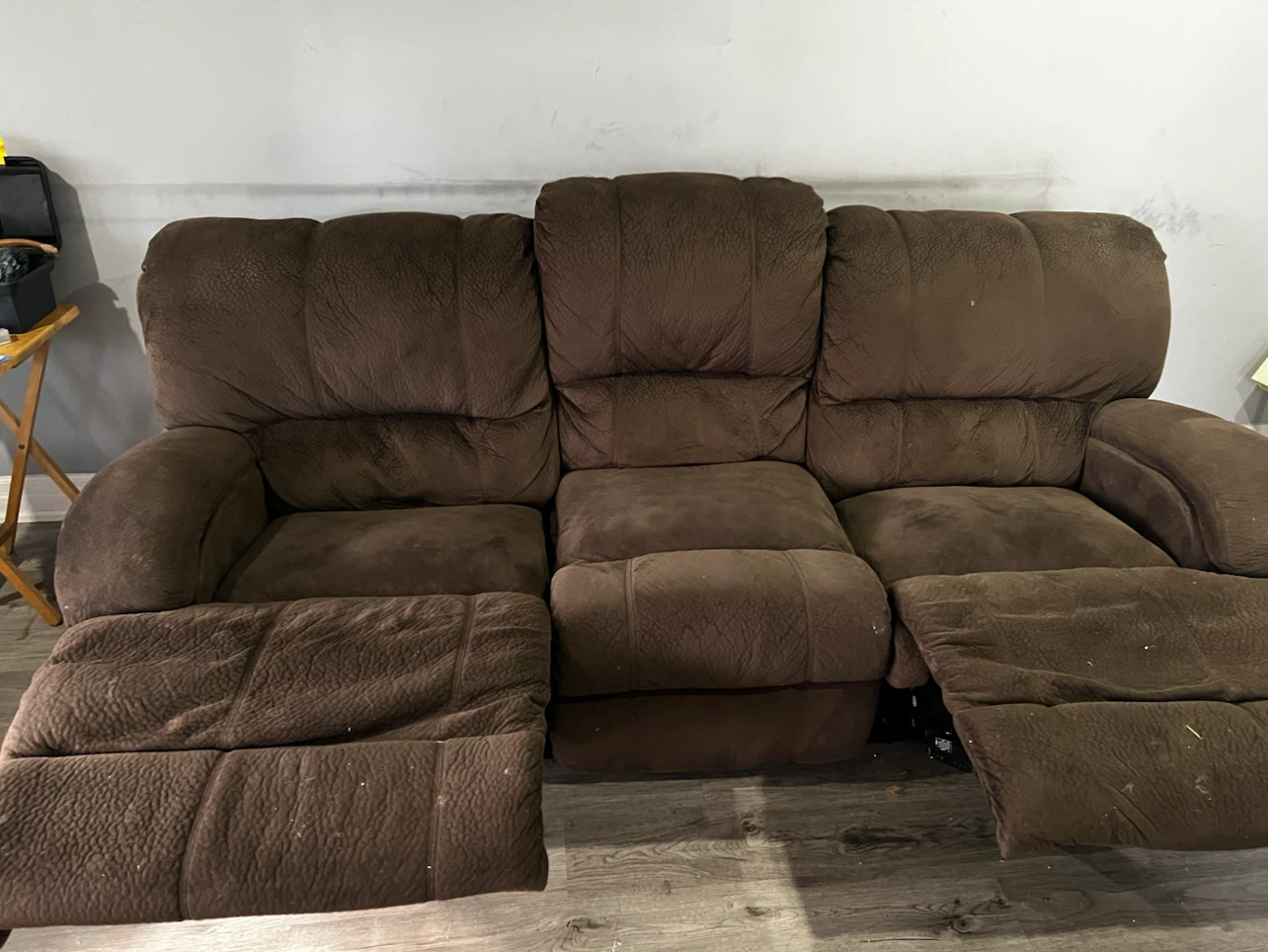 Brown 3-Seater Reclining Sofa - photo 3