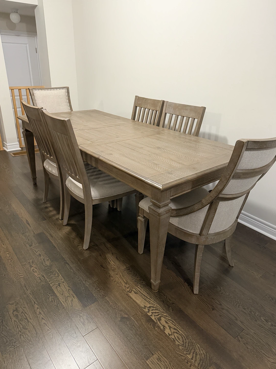 Rustic Wood Dining Table and 6 Chairs