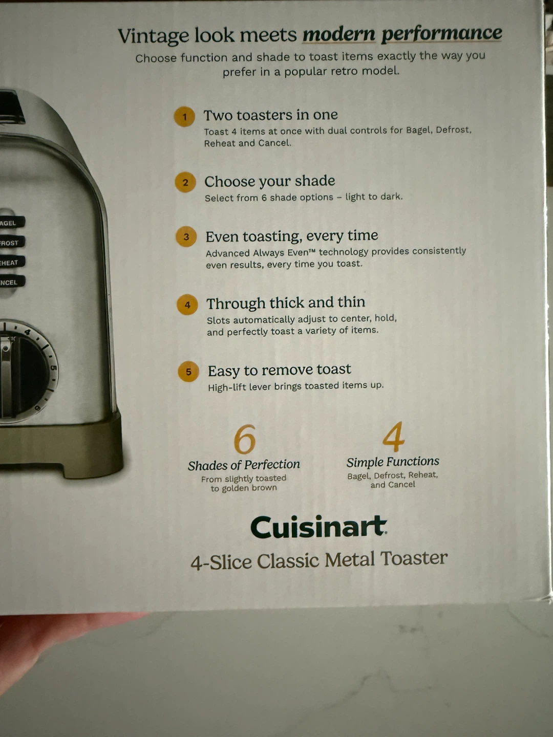 Cuisinart 4-Slice Classic Metal Toaster - CPT-180C - photo 3