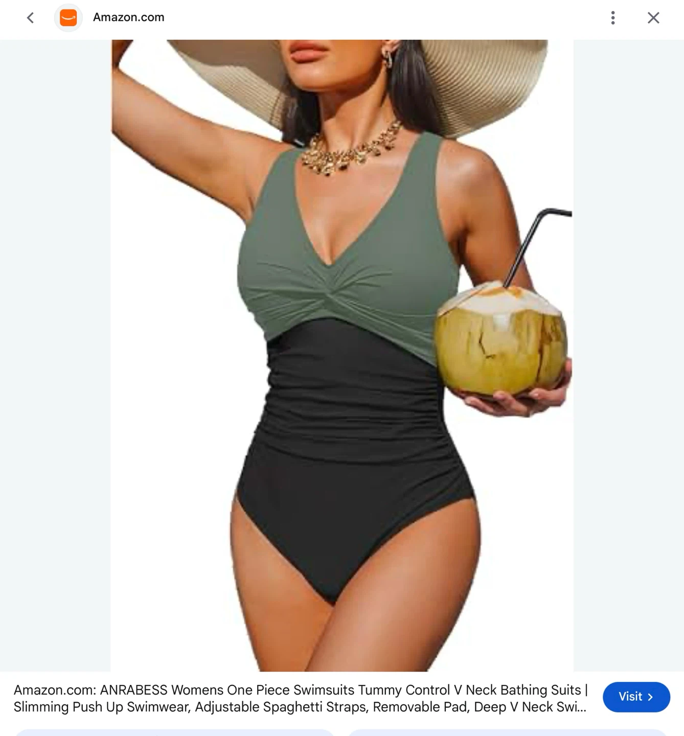 New Tummy Control One-Piece Swimsuit - XL