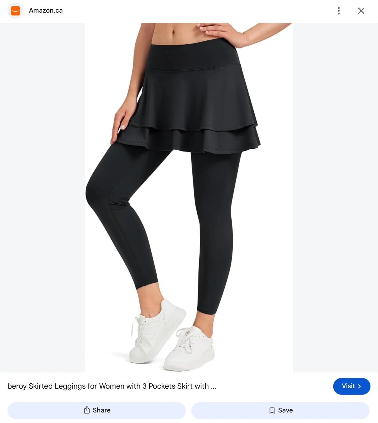 New sporty Black Skirted Leggings - 3X-Large