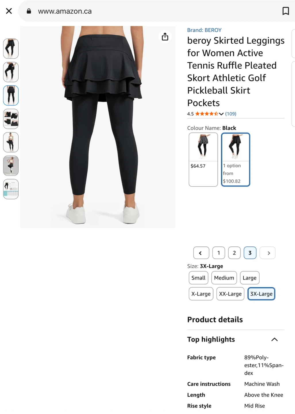 New sporty Black Skirted Leggings - 3X-Large - photo 4