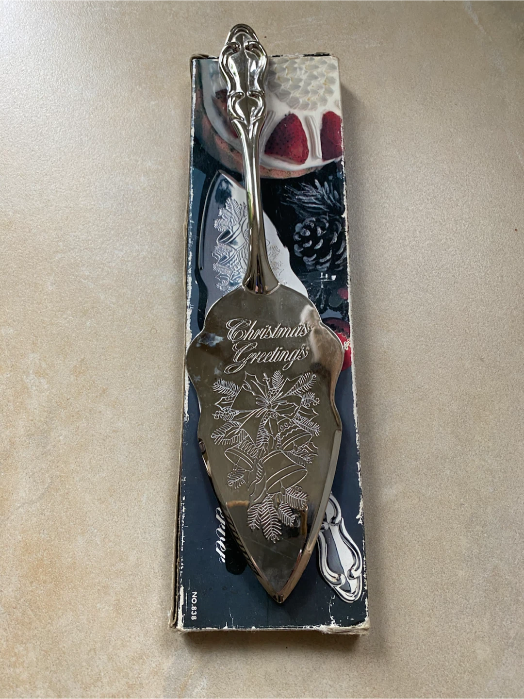 Silver-plated Christmas Cake Server - photo 2