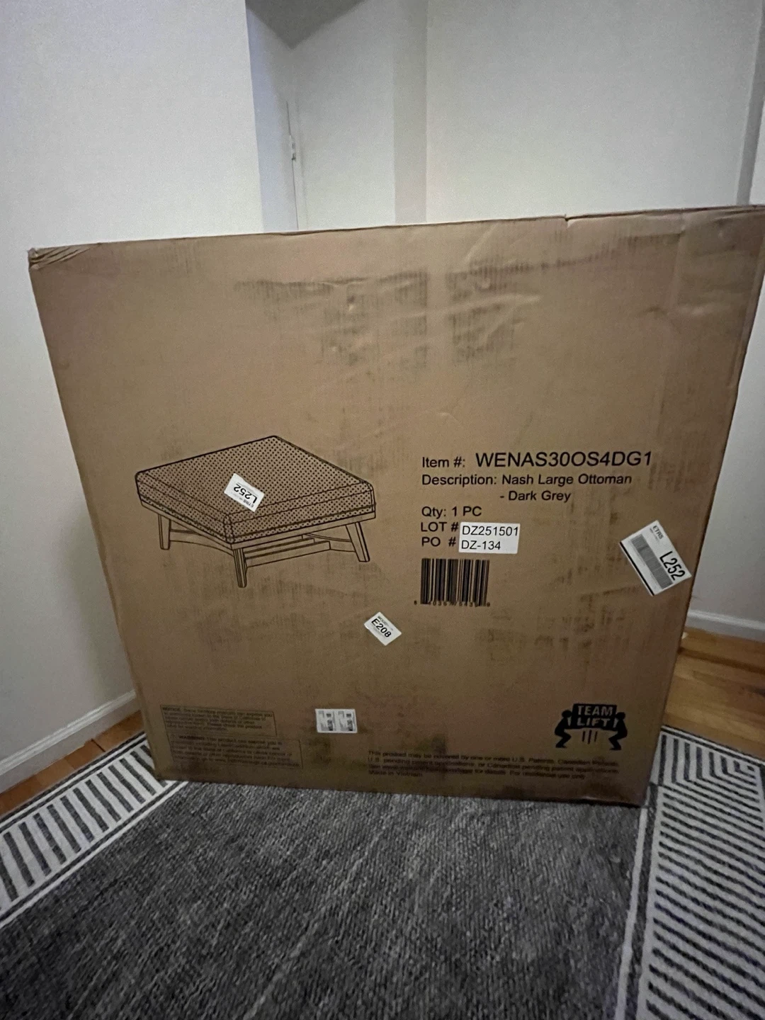 BRAND NEW Walker Edison Ottoman “Nash” SEALED - photo 2