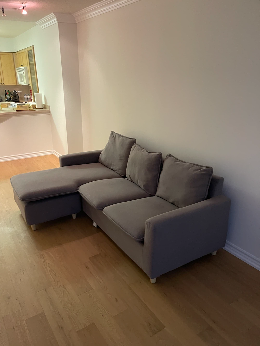 Grey Sectional Sofa with Chaise - photo 2