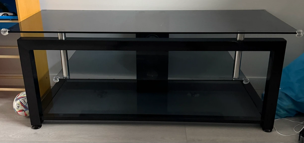 Modern Black Glass TV Stand  – 52 Inches – $100 OBO