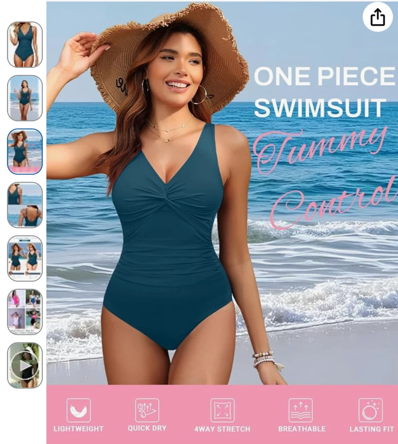 New Flattering One Piece Swimsuit - L