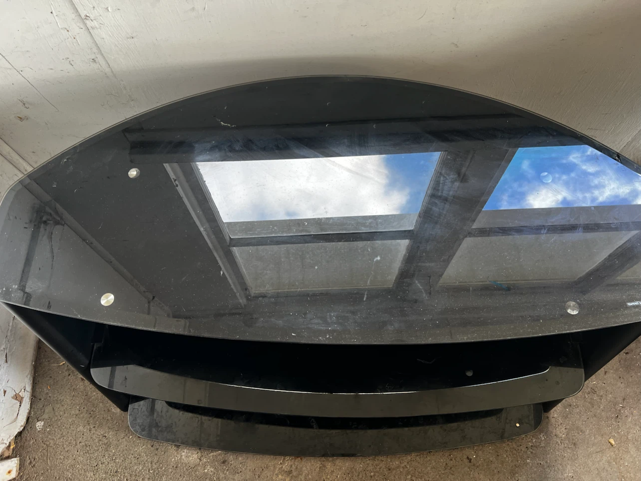 Black Tempered Glass TV Stand