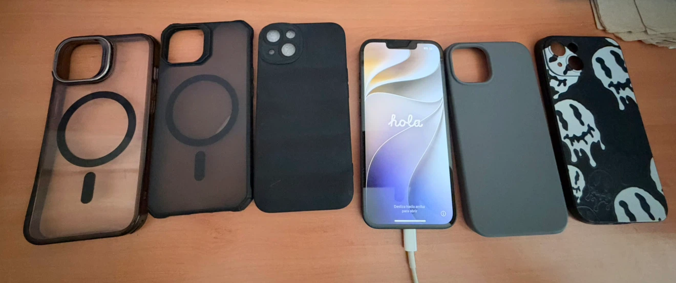iPhone 14 and assorted phone cases
