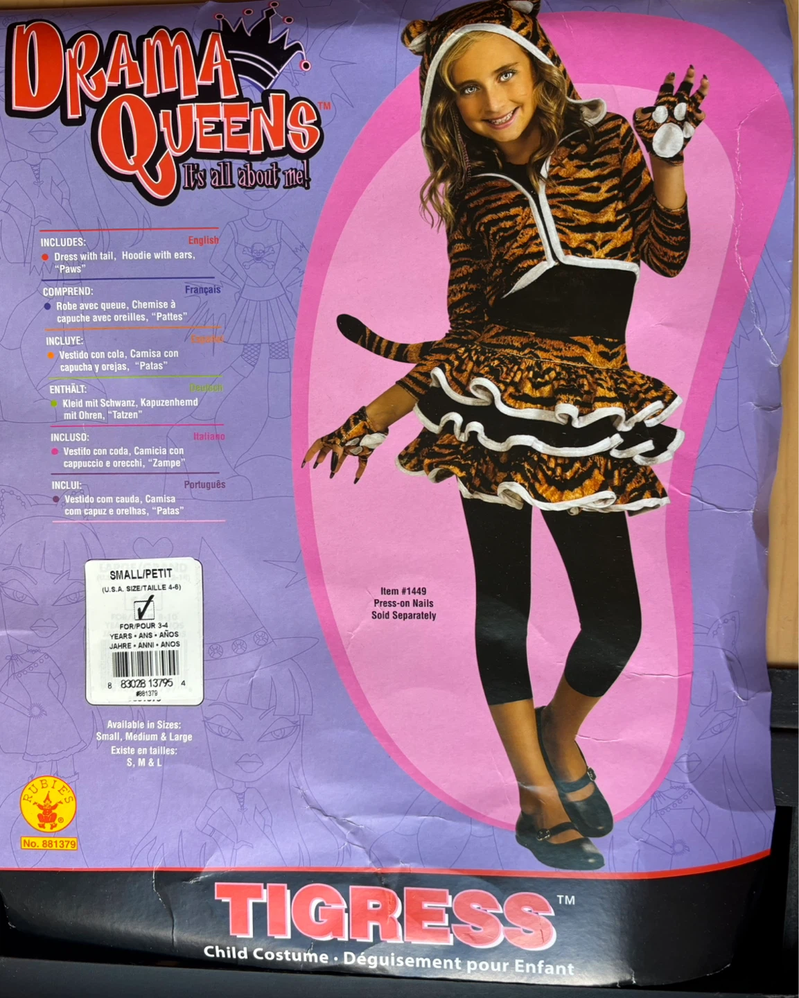 Rubie's Drama Queens Tigress Costume, Size Small