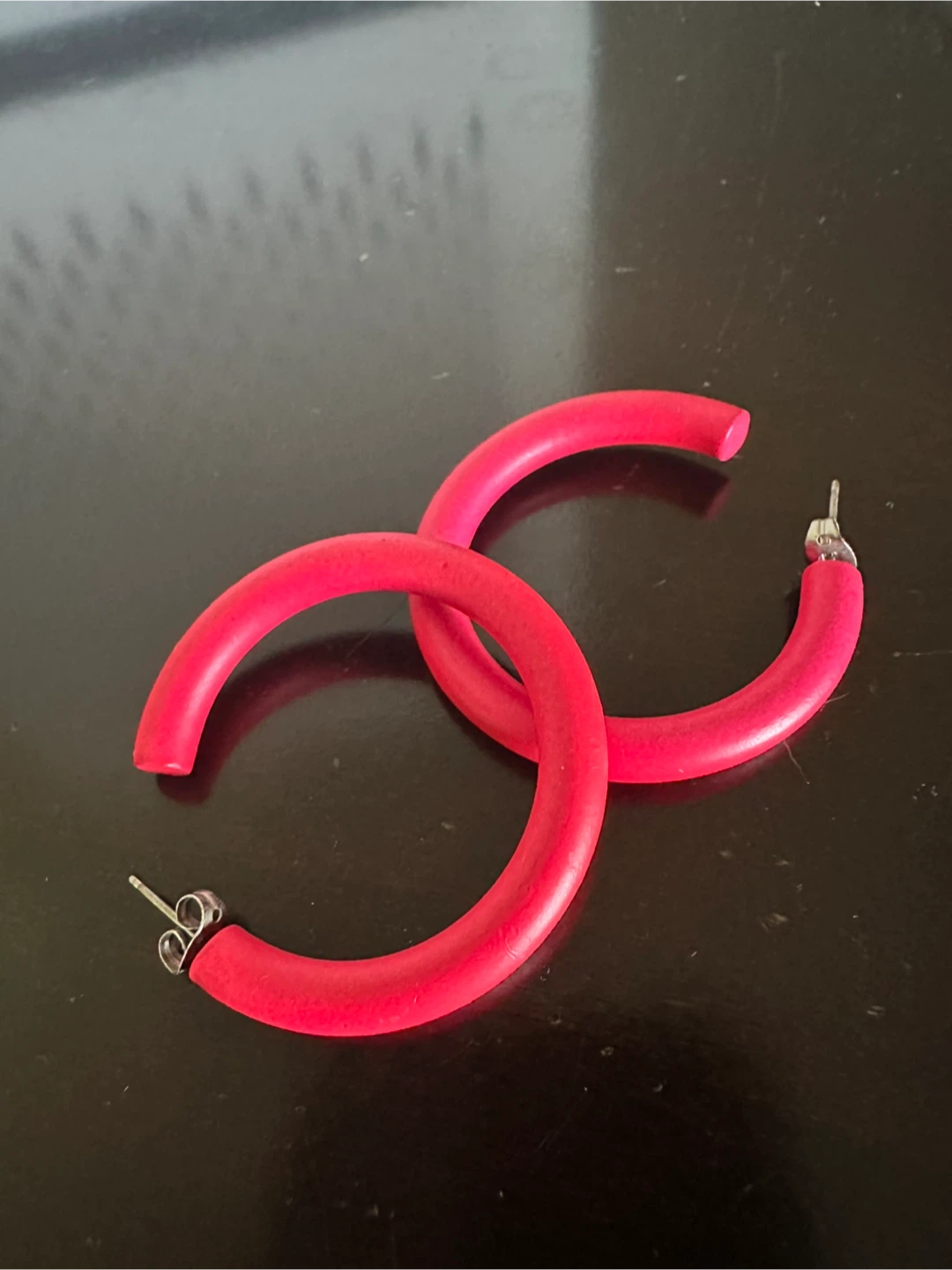 Pink Hoop Earrings
