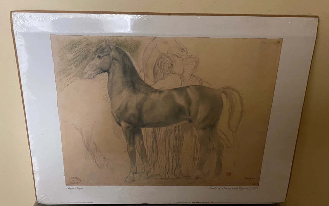 Edgar Degas Study of a Horse with Figures Print