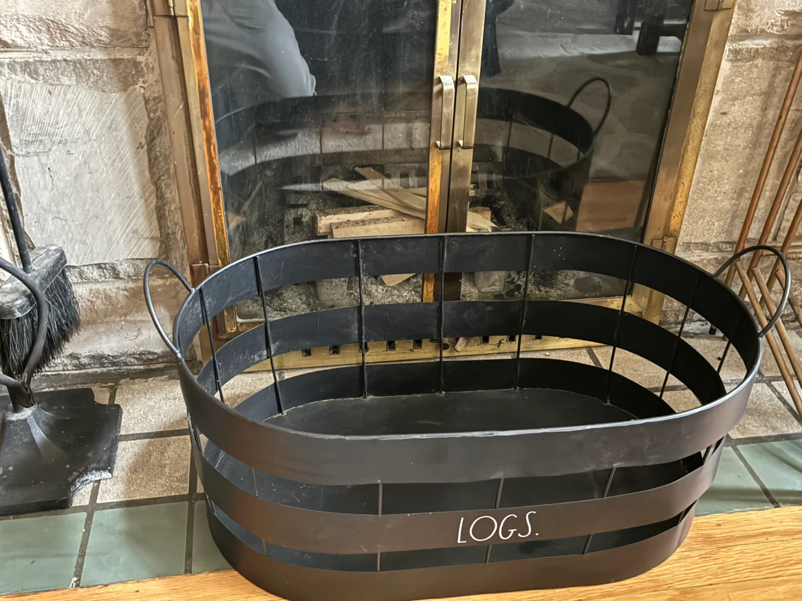 $35 Black Metal "LOGS" Firewood Basket Holder