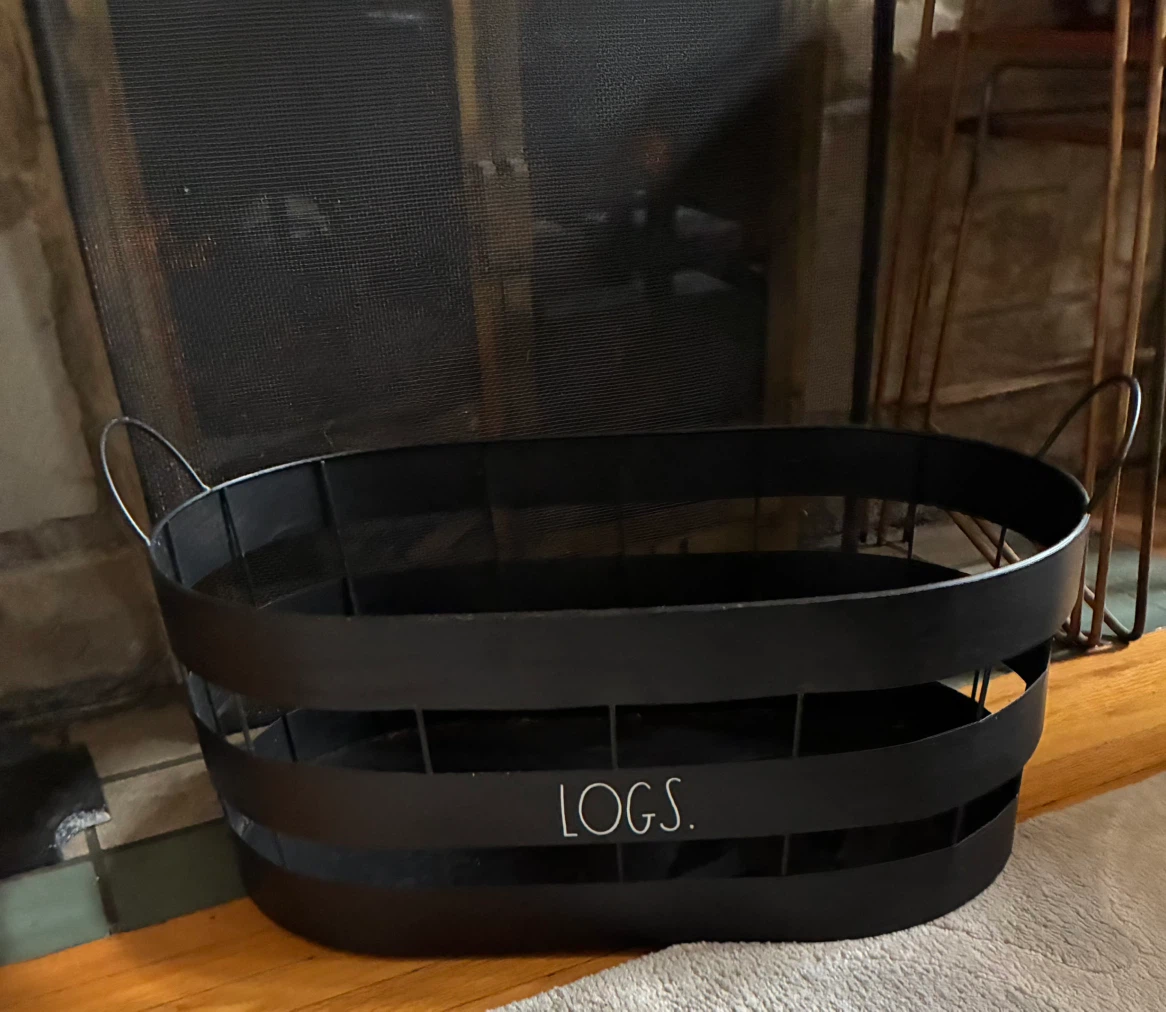 $35 Black Metal "LOGS" Firewood Basket Holder - photo 3