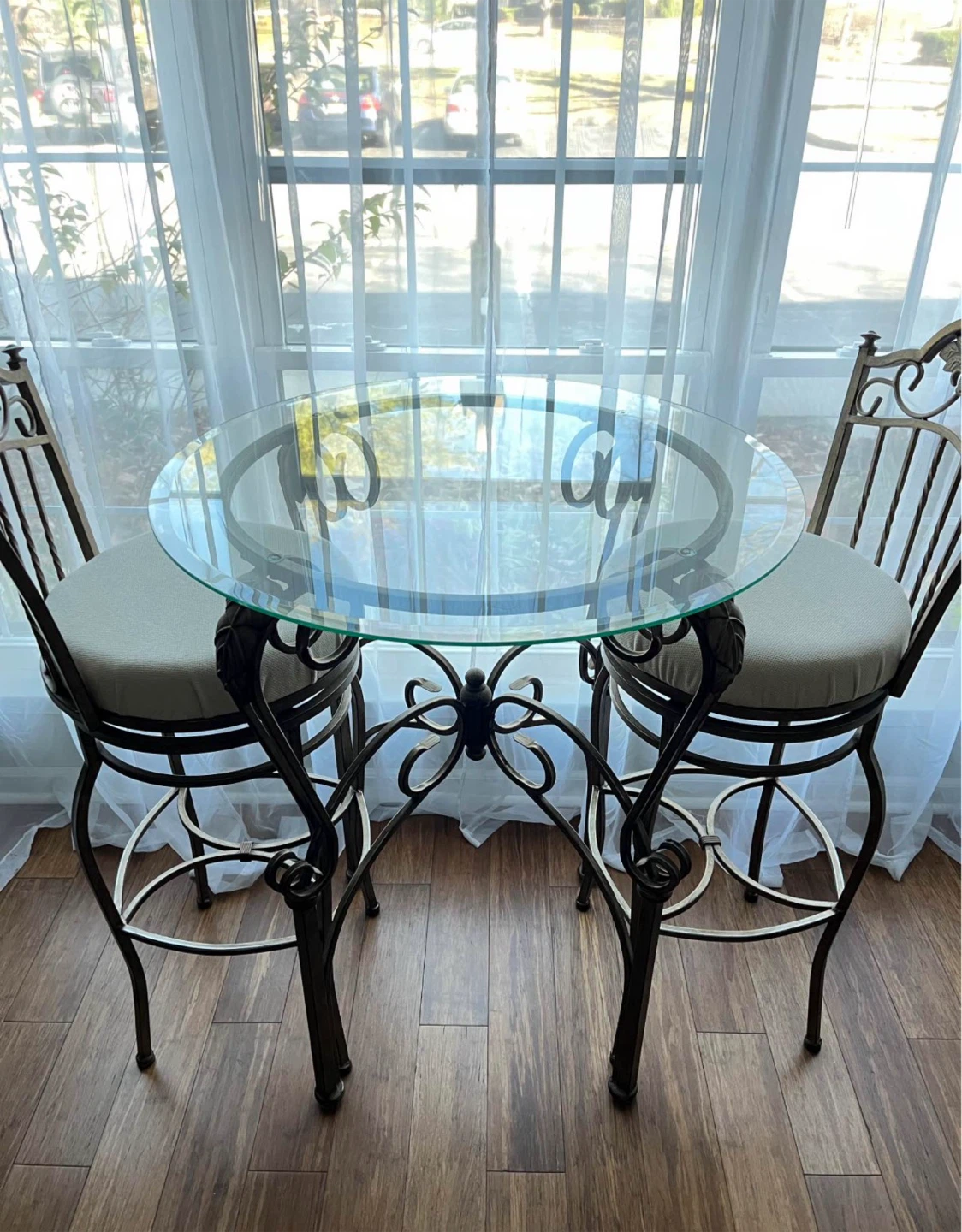 Metal Bistro Table and Two Chairs Set - photo 2
