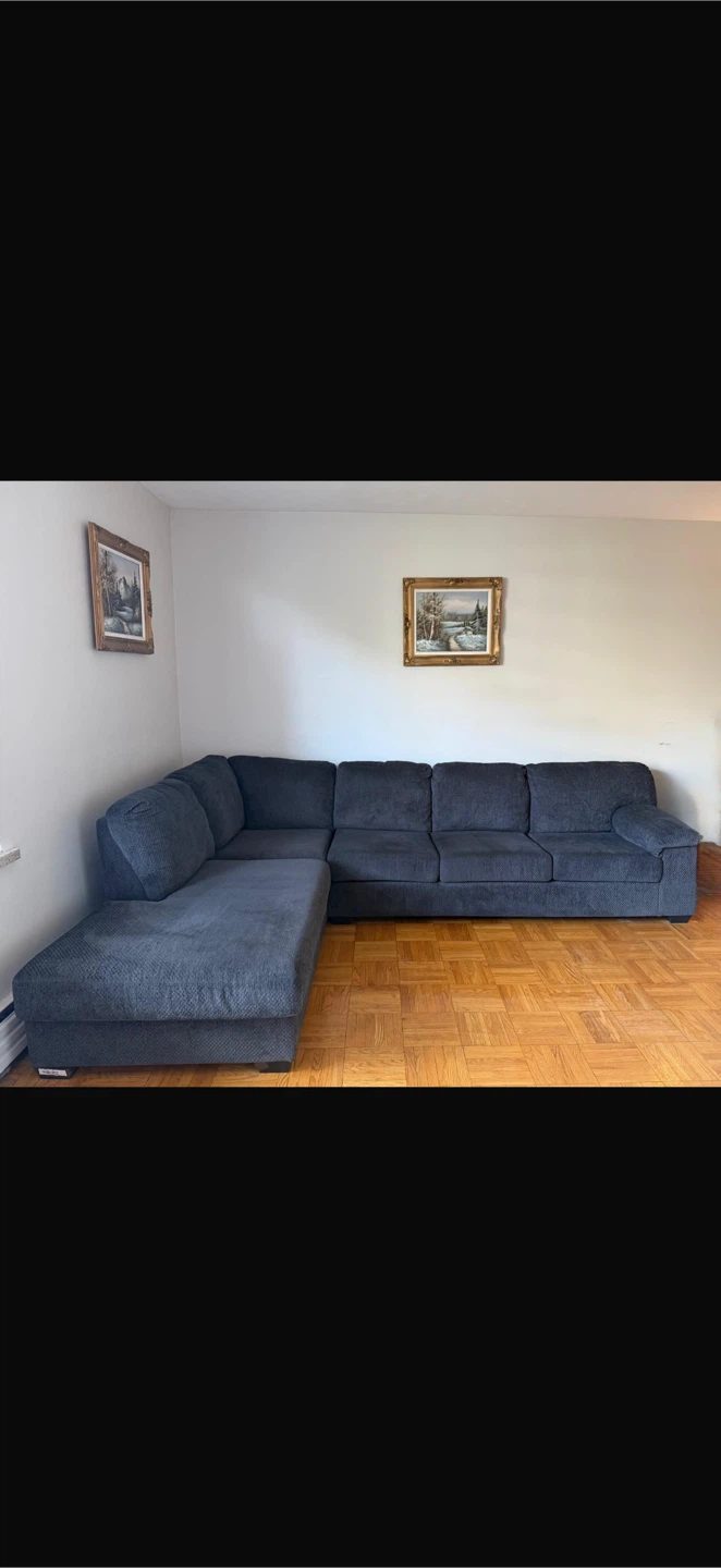 Dark Grey Sectional with L Shape