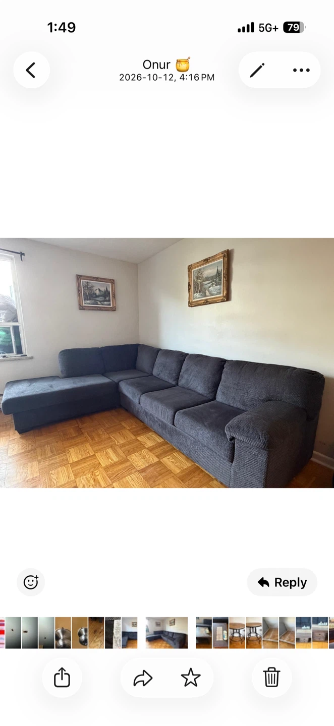 Dark Grey Sectional with L Shape - photo 2