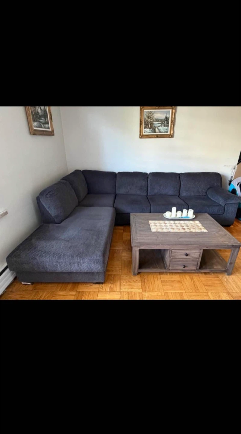 Dark Grey Sectional with L Shape - photo 3