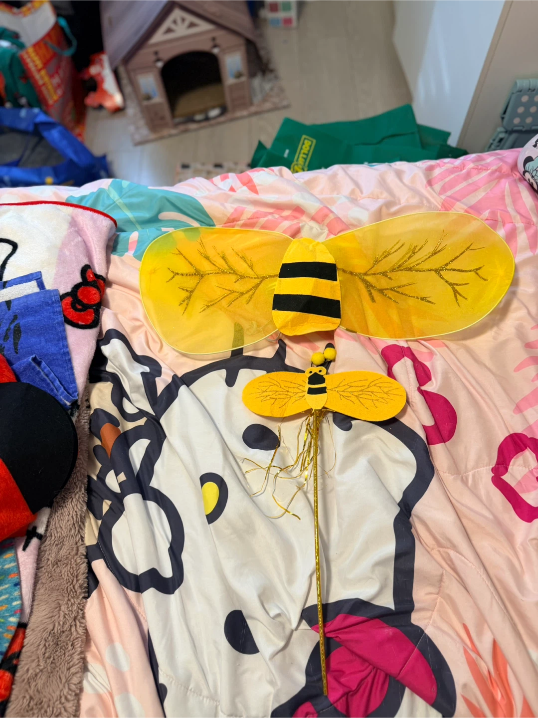Bee costume wings and wand set