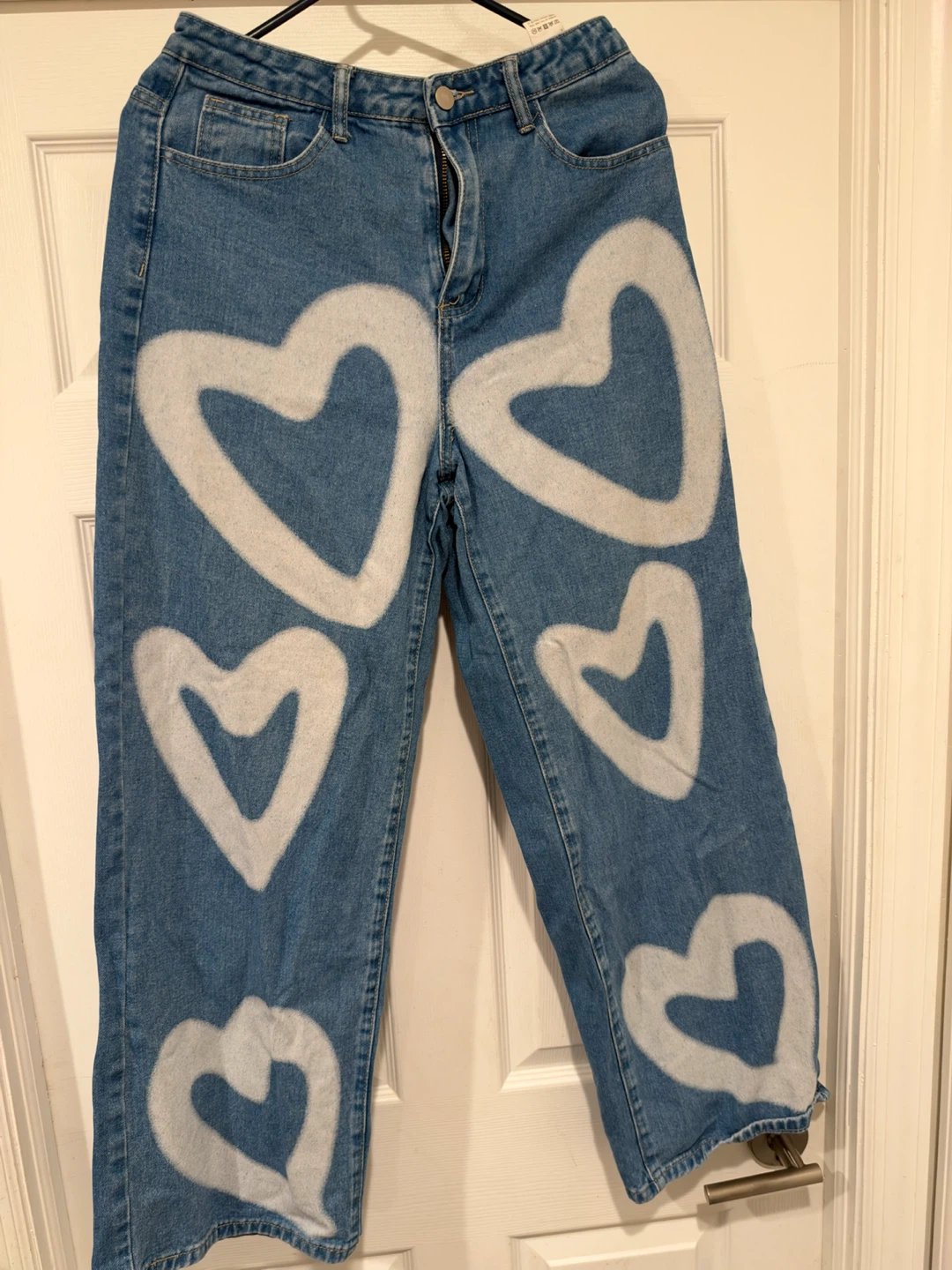 SHEIN Heart Print Jeans Size M