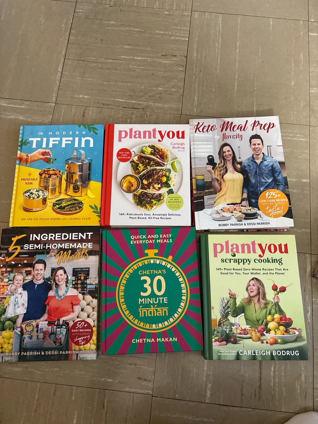 A variety of six Cookbooks