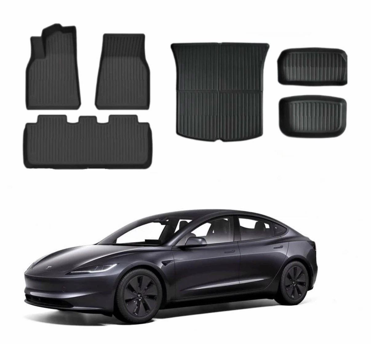 2024-2026 Tesla Model 3 Floor Mats+Trunk Mats.6pcs