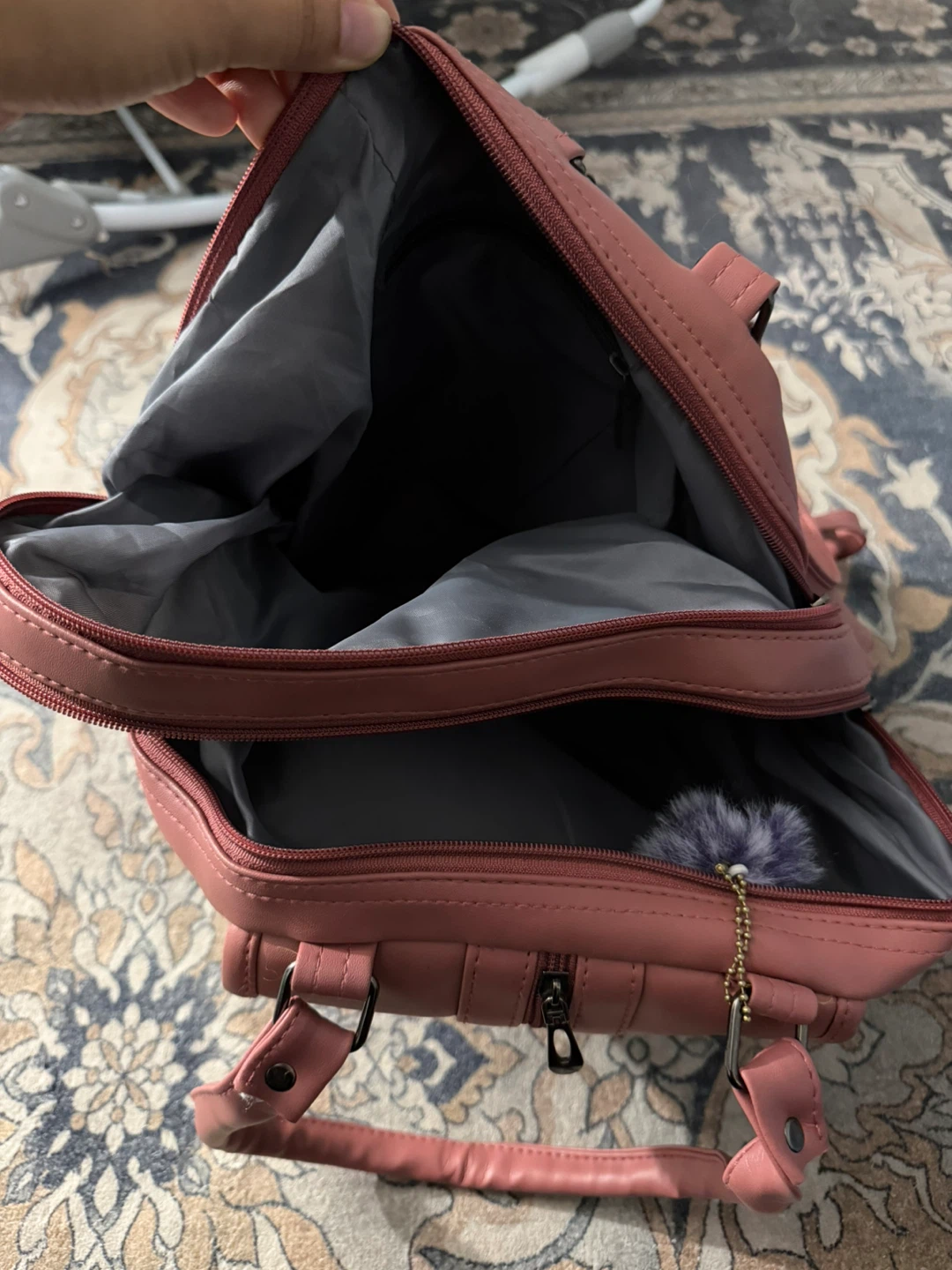 Pink Faux Leather Backpack - photo 2
