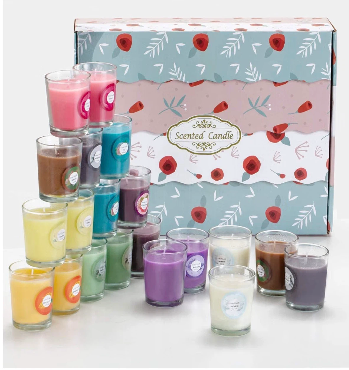 20 Pack Scented Soy Wax Candles