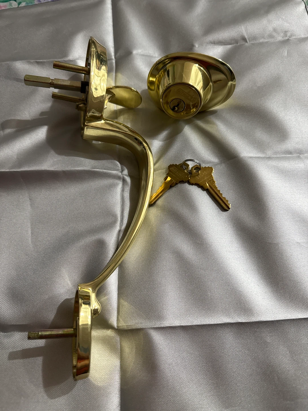 Schlage Brass Handleset with Deadbolt