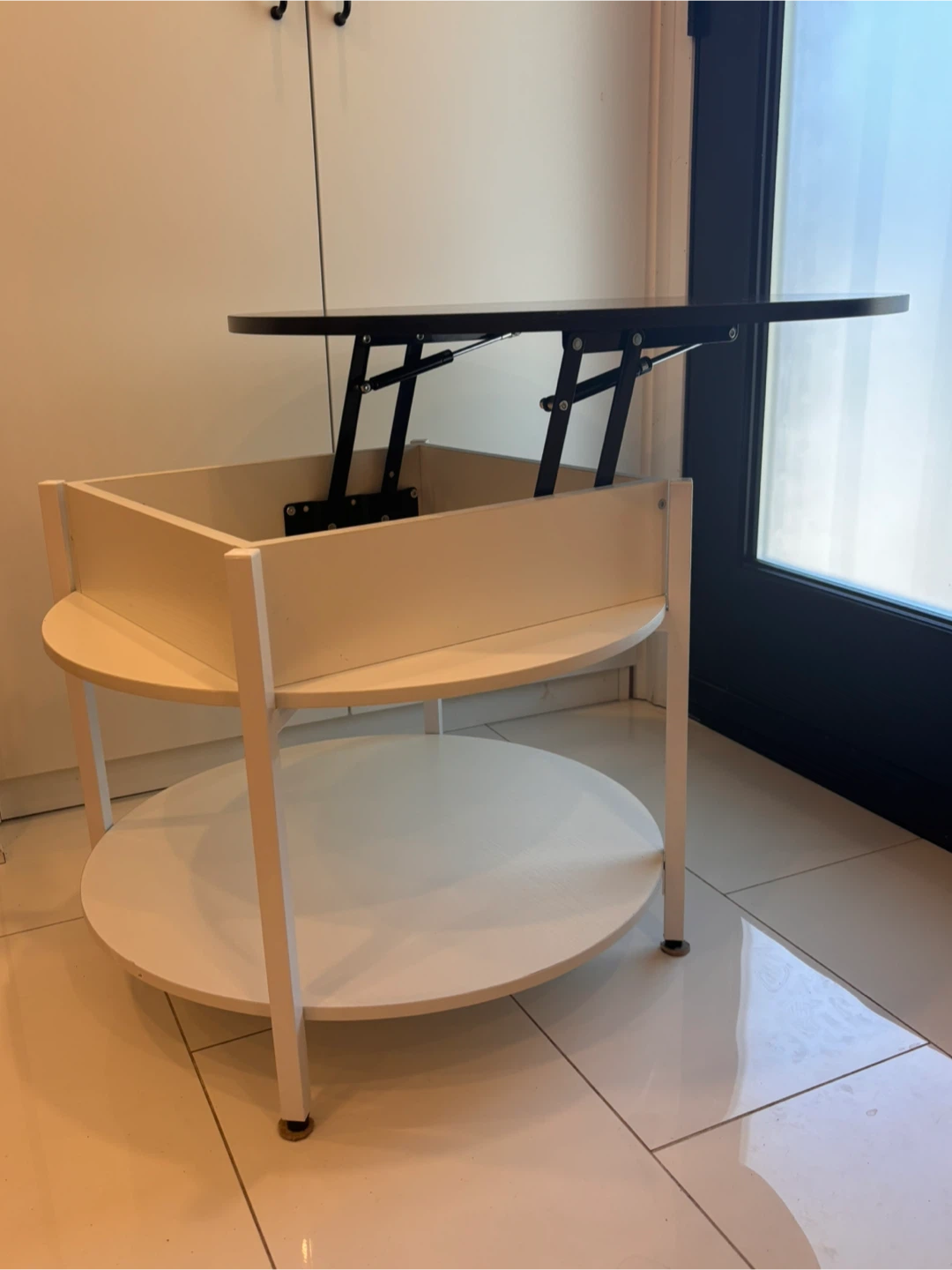 Round Lift-Top Coffee Table with Storage