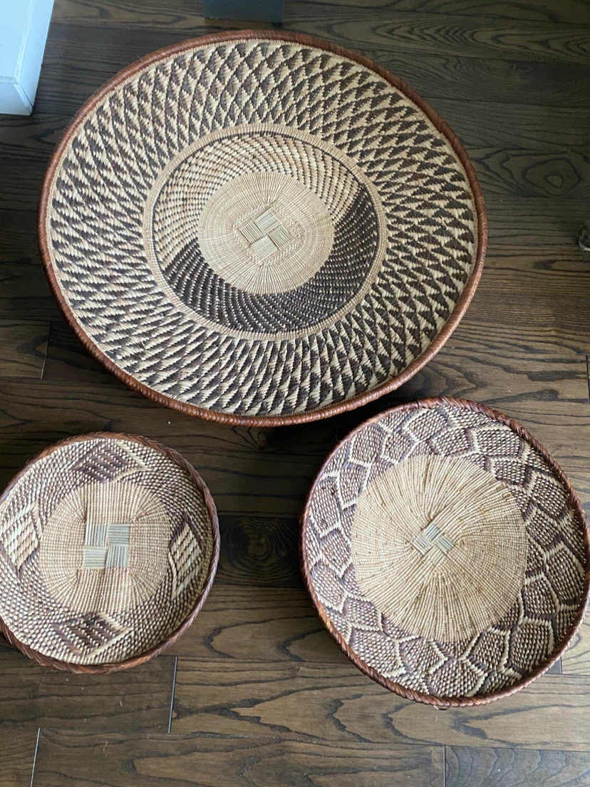 Set of 3 Decorative Woven Wall Baskets - photo 2