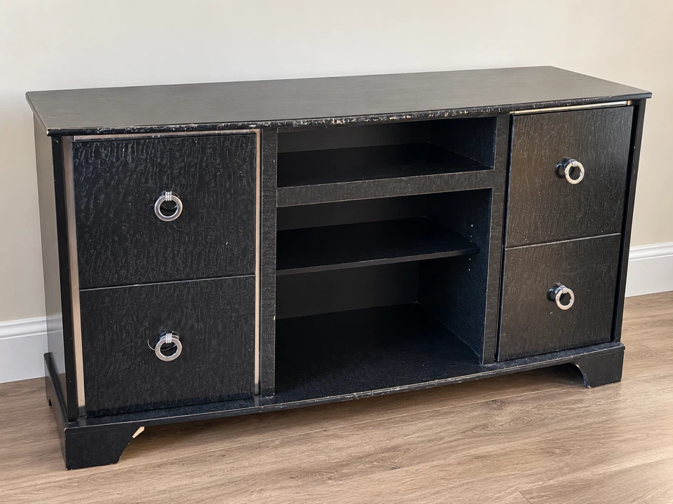 Black TV Media Console