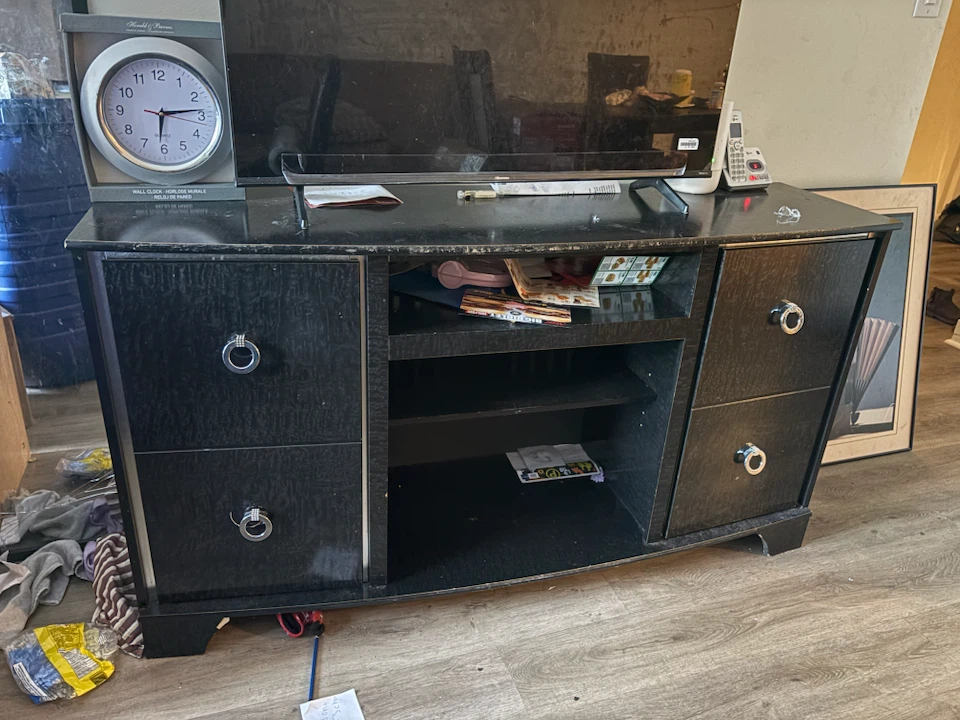 Black TV Media Console - photo 2