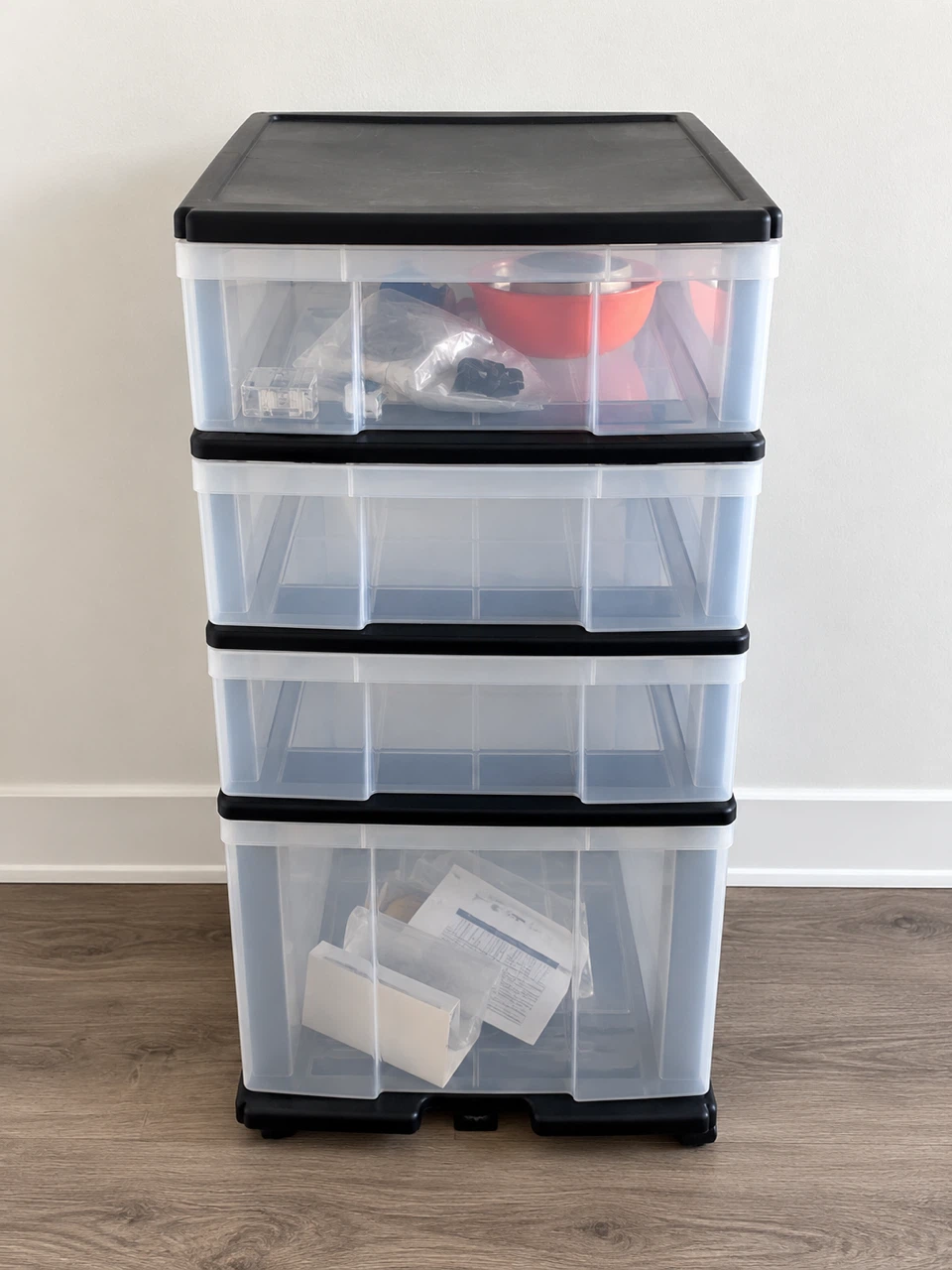 4-Drawer Plastic Storage Tower on Wheels