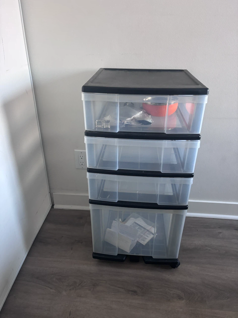 4-Drawer Plastic Storage Tower on Wheels - photo 2