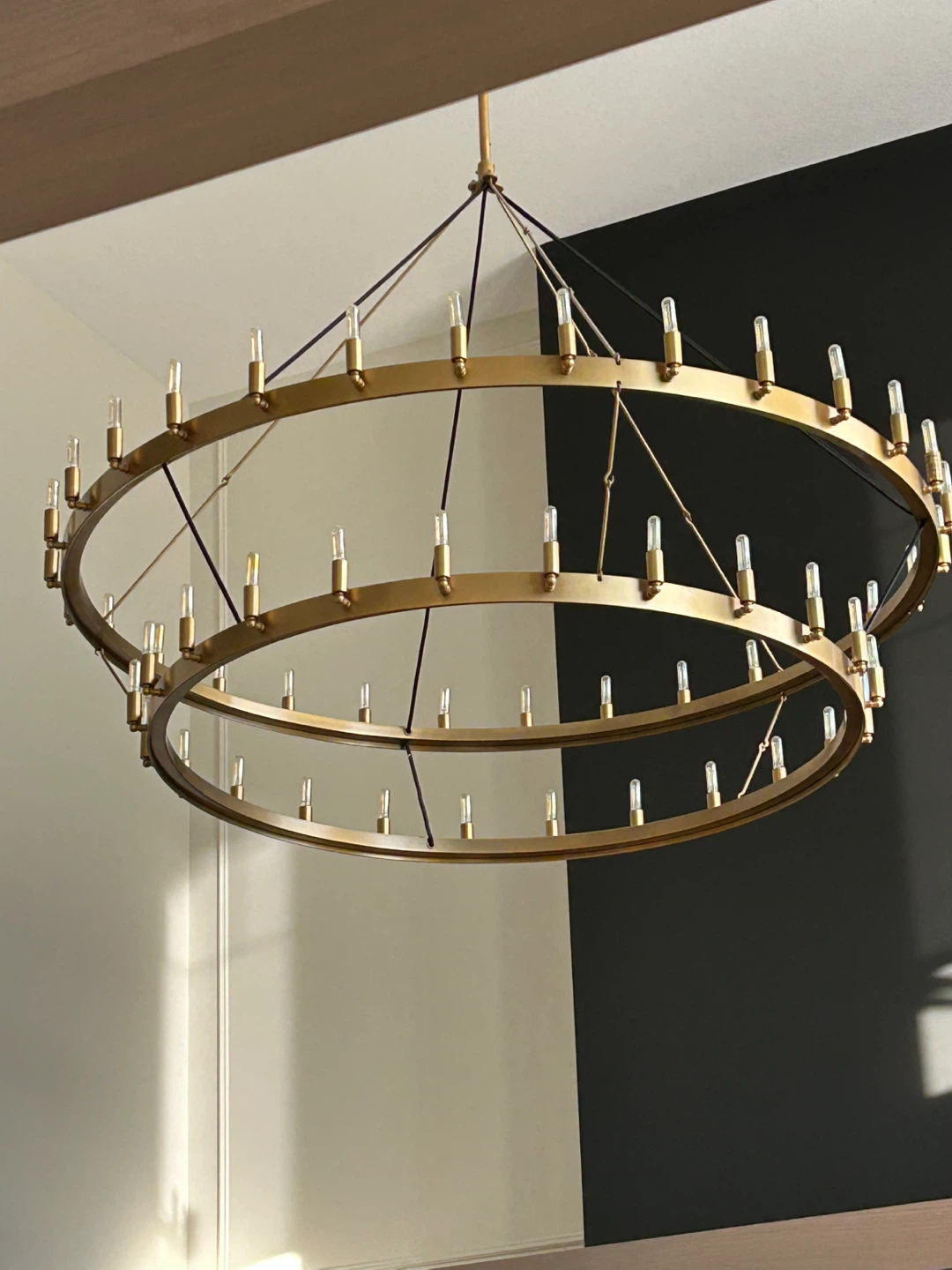 RH Large Two-Tier Brass Chandelier