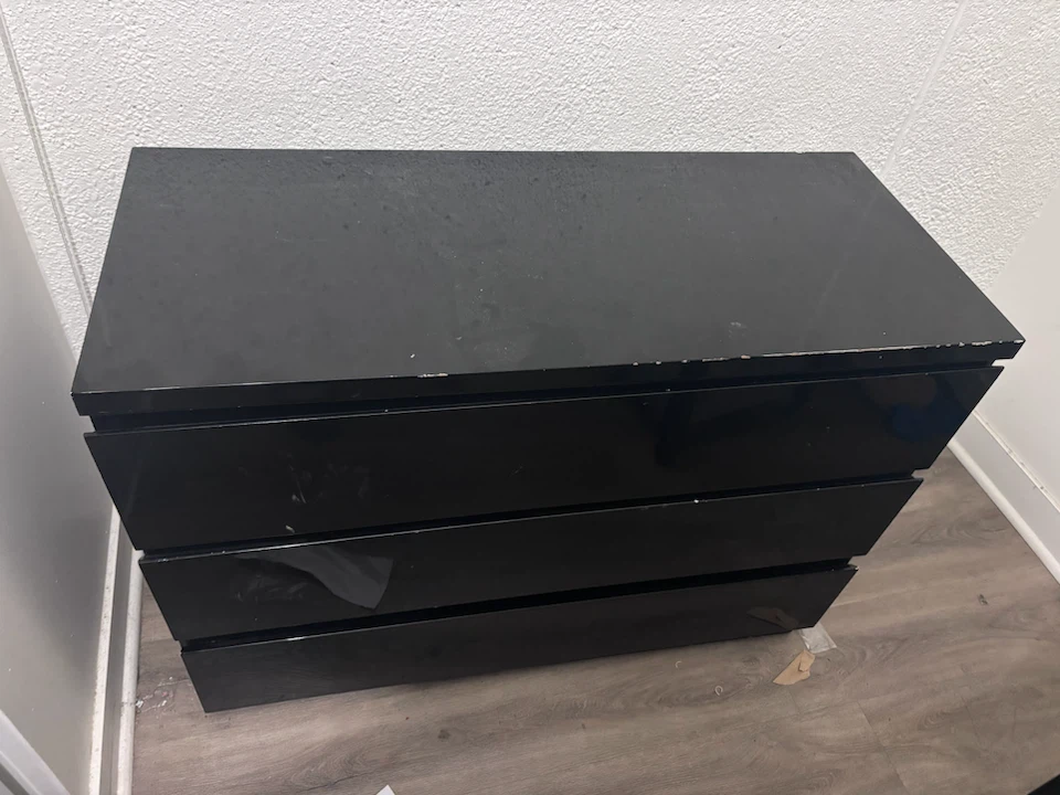 Black 3-Drawer Dresser - photo 2
