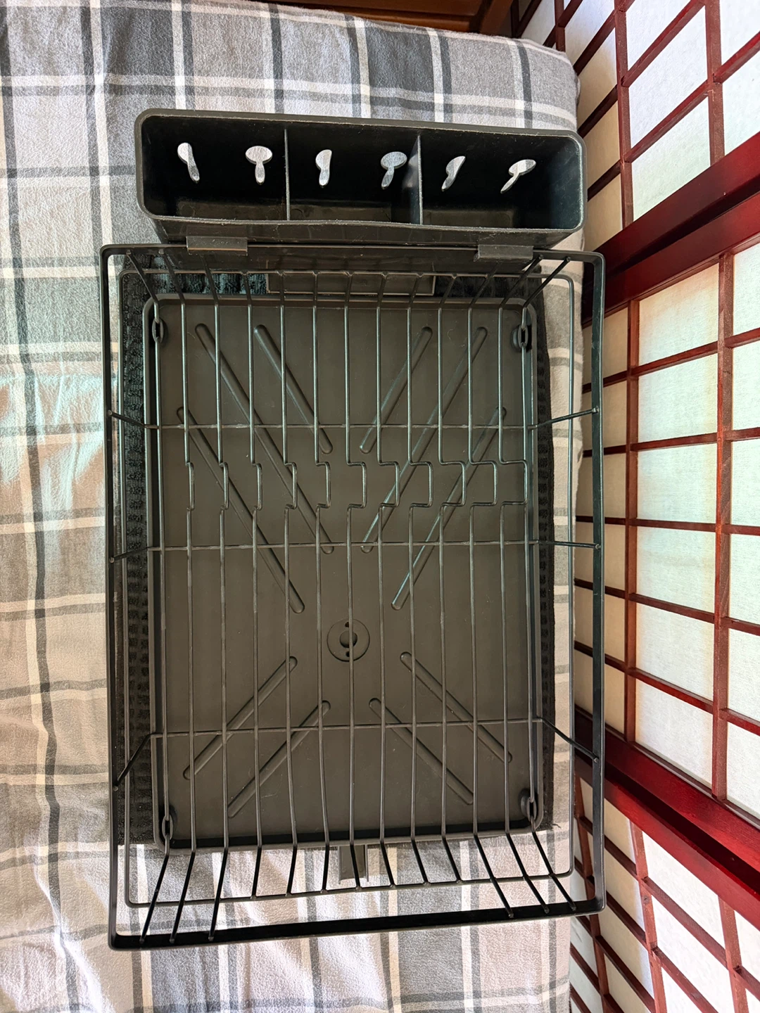 Black Dish Drying Rack with Cutlery Holder - photo 3
