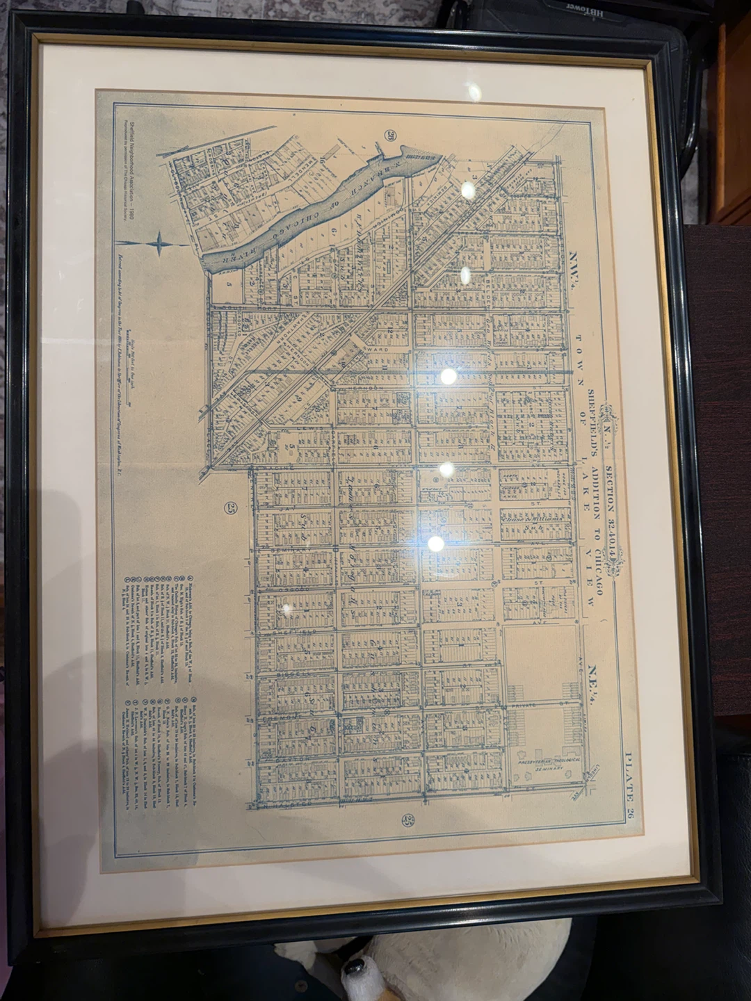Framed Sheffield's Addition to Chicago Map