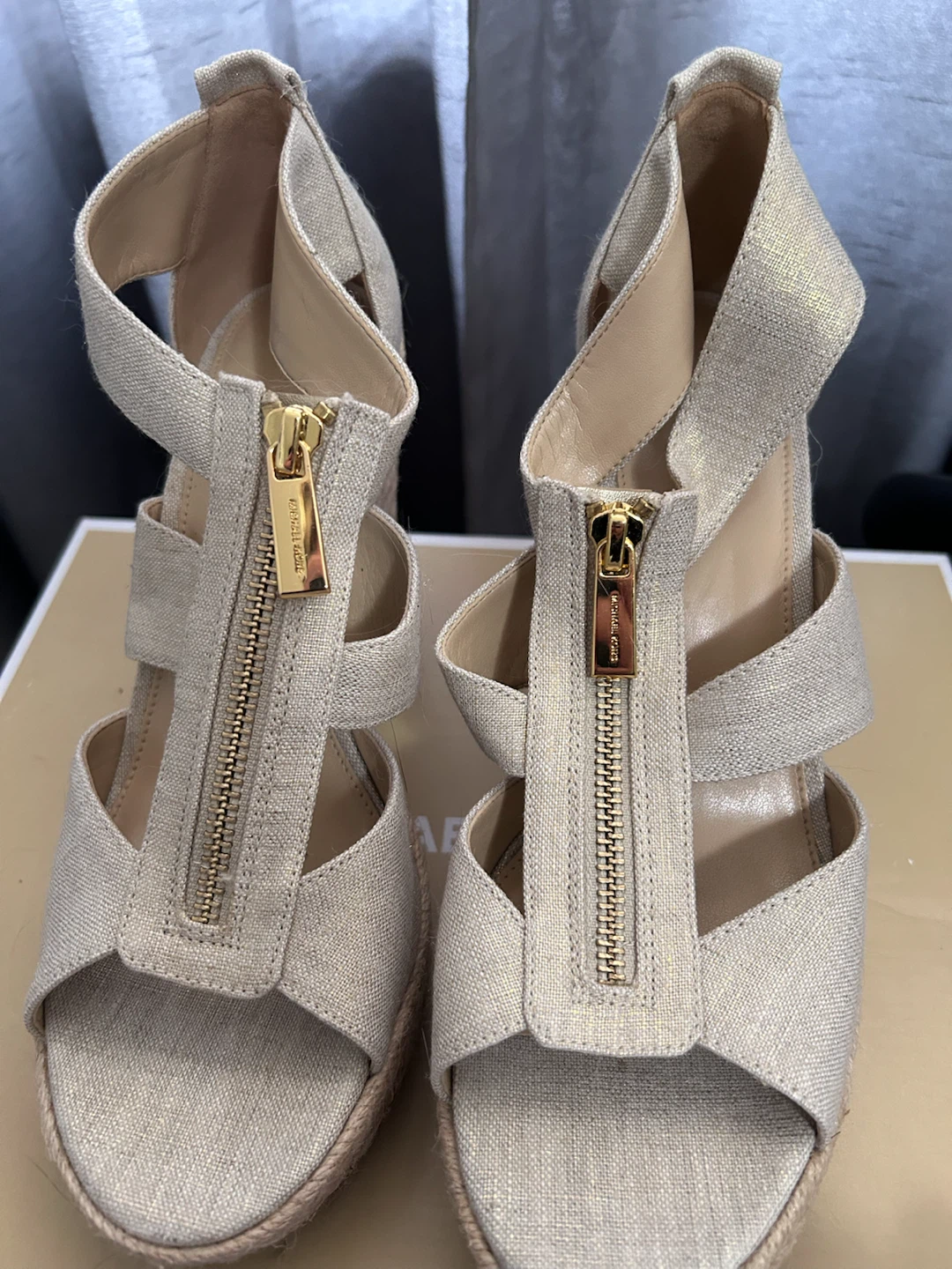 Michael Kors Beige Espadrille Wedges