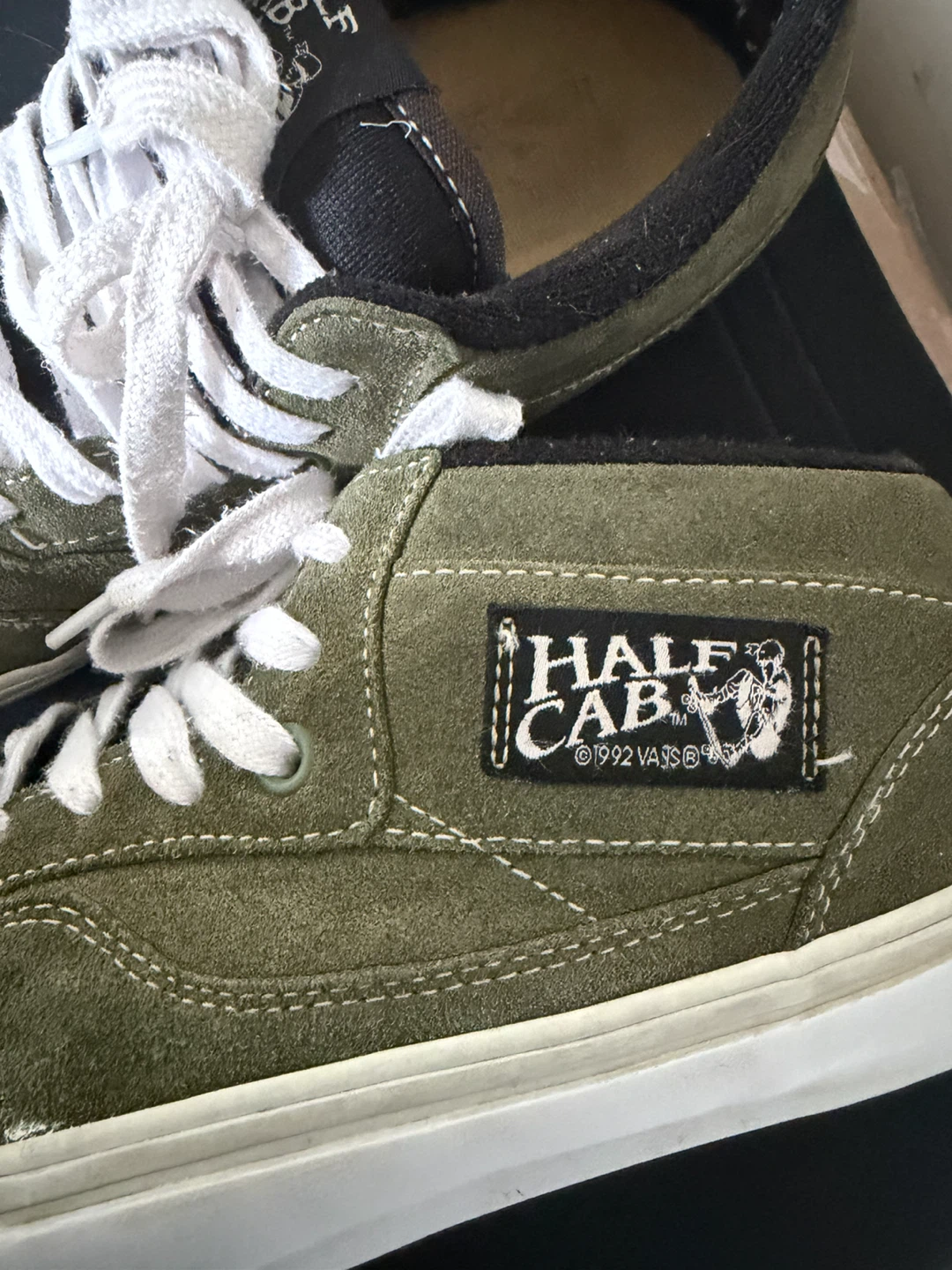 Vans Half Cab Shoes Olive Green Size 8 - photo 2