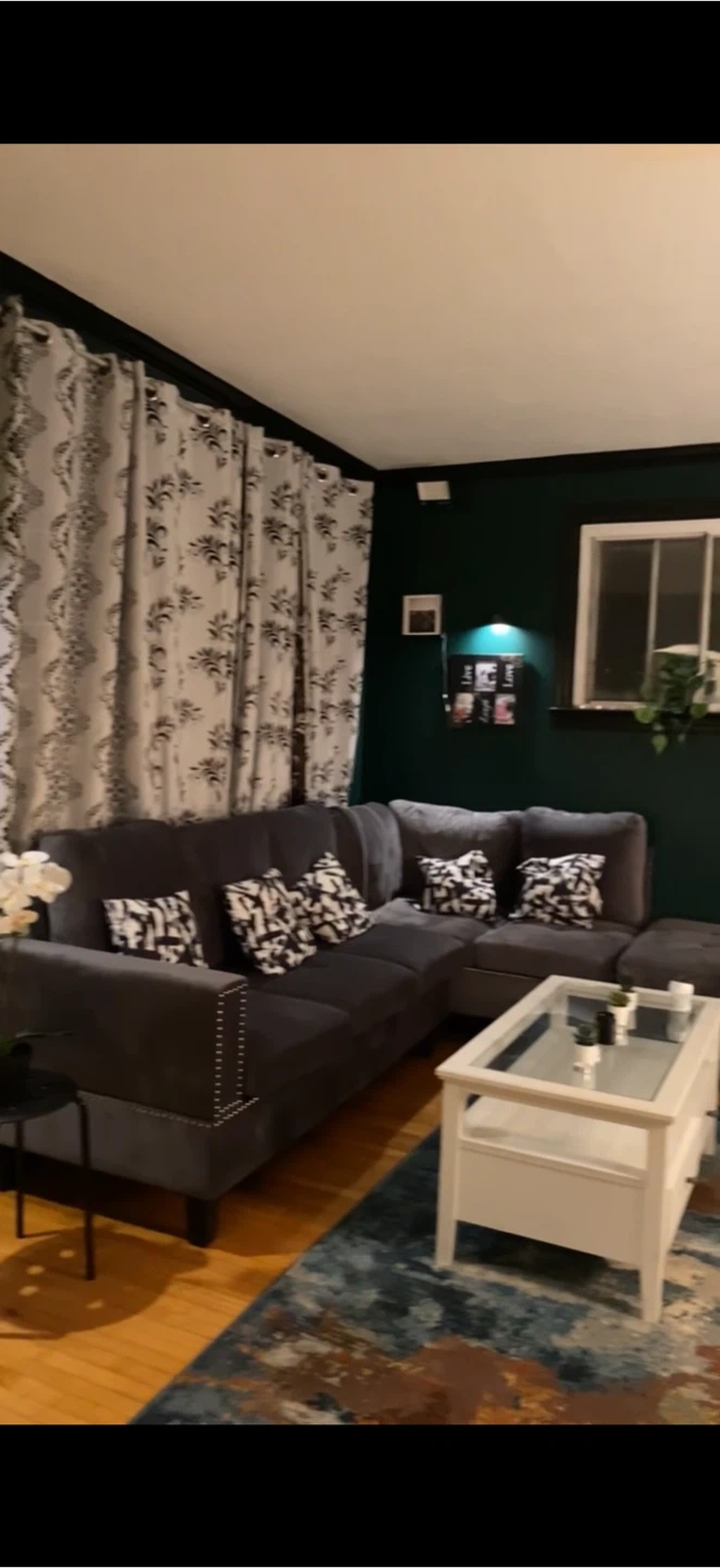 Grey Velvet Sectional Sofa with Storage - photo 5