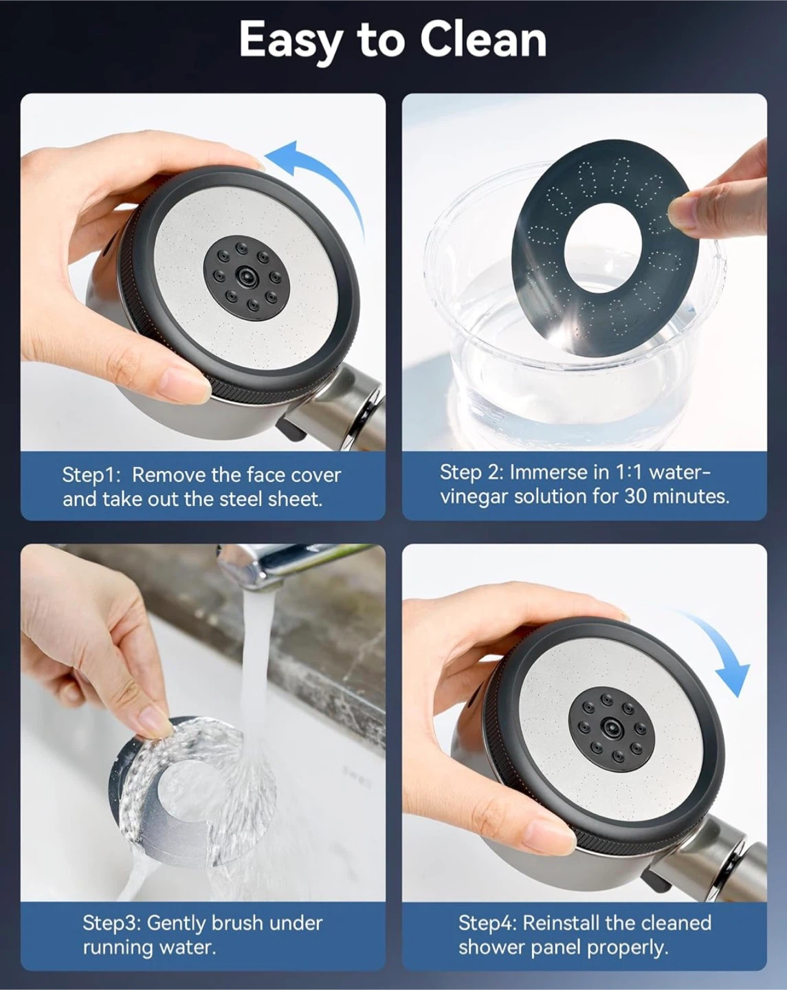 High Pressure Shower Head with 6 Spray Modes - photo 4