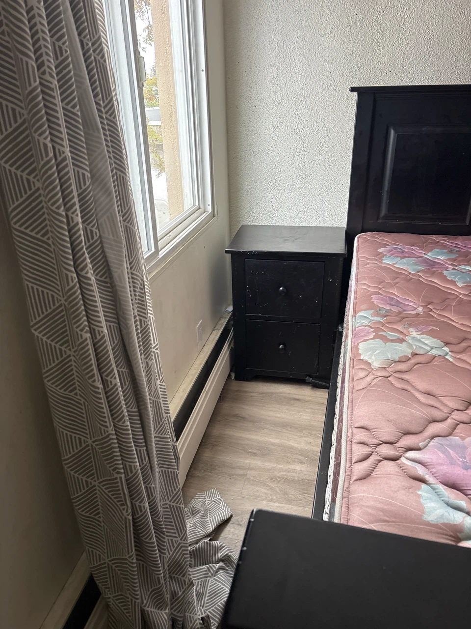Black Wooden Bedside Nightstand - photo 3