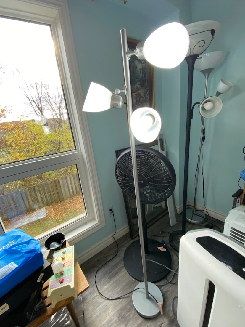 Three-head silver floor lamp. Works great - photo 2